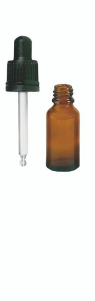 Kosmetik-Flasche mit Pipette, Glas, braun, 20 ml